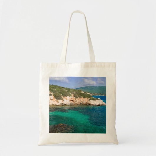 Verpakking met zee uitzicht uit Sardinië. Tote Bag (Voorkant)
