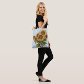 Verpakking met zonnebloemen tote bag (Op model)