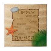 Verpakking op de zand-achtergrond — keramische Teg Tegeltje (Voorkant)