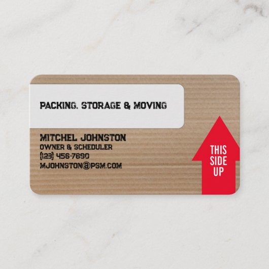 Verpakking, Opslag en Verhuisbedrijf Visitekaartje (Voorkant)