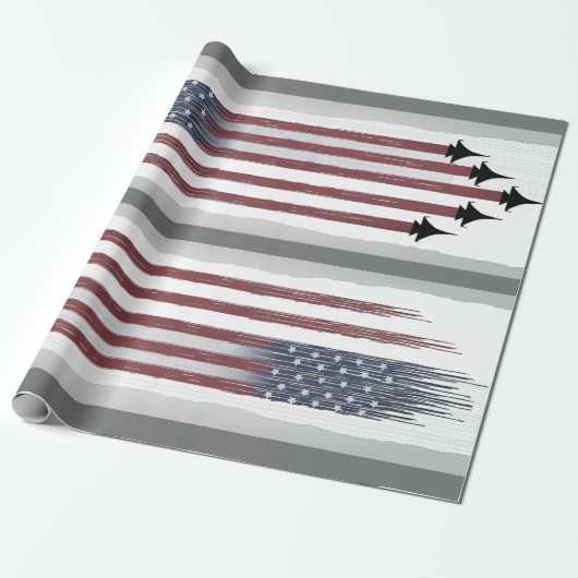 Verpakking Papier Amerikaanse vlag Vliegtuig DIY g (Uitgerold)