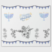 Verpakking Papier Chanoeka moderne minimalist (Vlak)