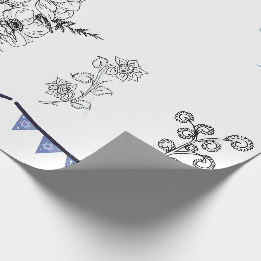 Verpakking Papier Chanoeka moderne minimalist (Hoek)