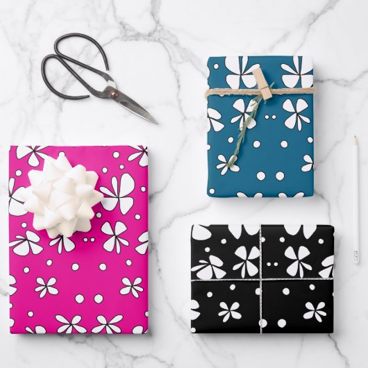 Verpakking Papier Flat Sheet Set van 3 doodle28 Inpakpapier Vel (Voorkant)