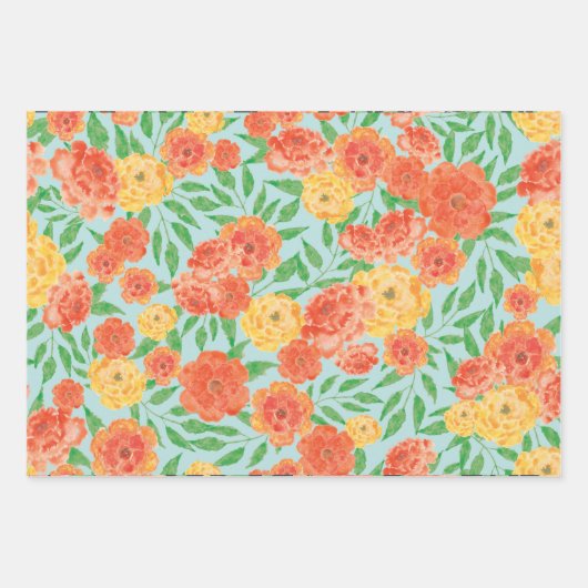 Verpakking Papier Flat Sheet Set van 3 - Marigold Inpakpapier Vel (Voorkant 3)