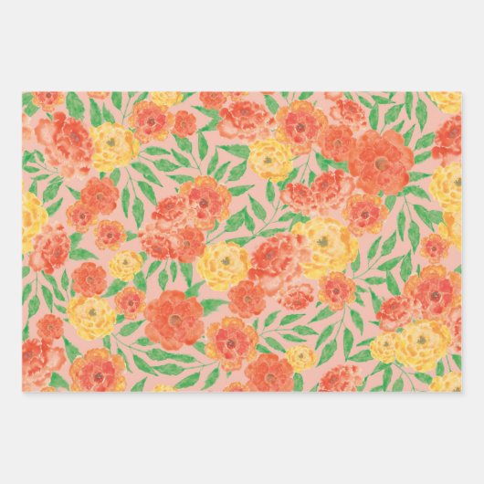 Verpakking Papier Flat Sheet Set van 3 - Marigold Inpakpapier Vel (Voorkant 2)