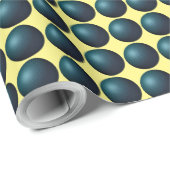 Verpakking Papier Geel Terug Zwart Ballen 3D Gift (Rol Hoek)