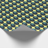 Verpakking Papier Geel Terug Zwart Ballen 3D Gift (Hoek)