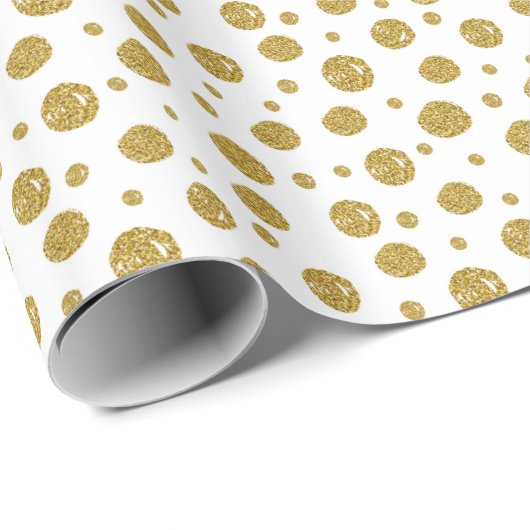 Verpakking Papier Gouden Glitter Polka Dots (Rol Hoek)