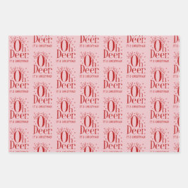 Verpakking papier kerst herten grappige illustrati inpakpapier vel
