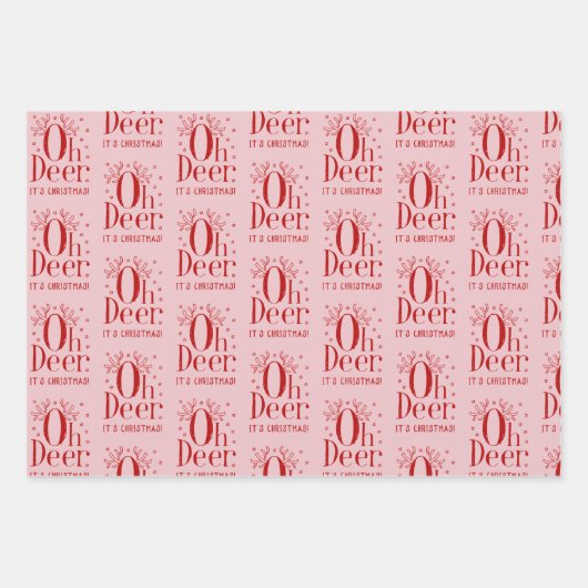 Verpakking papier kerst herten grappige illustrati inpakpapier vel (Voorkant)