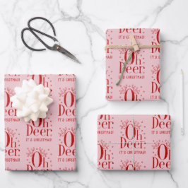 Verpakking papier kerst herten grappige illustrati inpakpapier vel