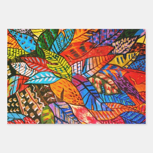 Verpakking Papier Platte Blad - Blad Ontwerp Inpakpapier Vel (Voorkant)