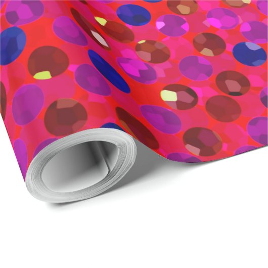 Verpakking Papier Polka Dot Sparkley Jewels (Rol Hoek)