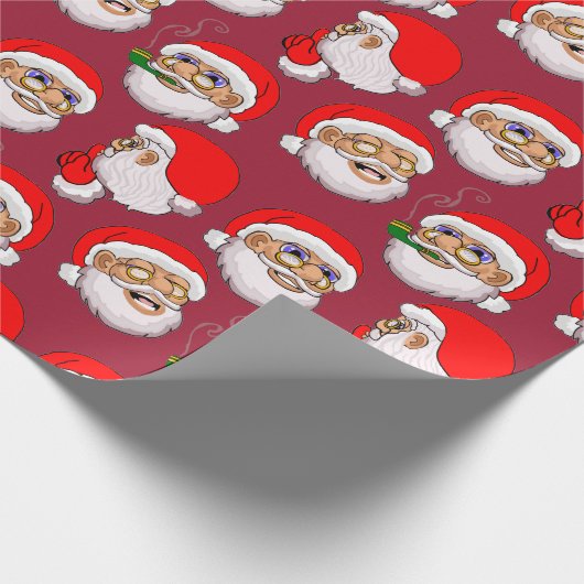 Verpakking Papier Rode achtergrond Santa (Hoek)
