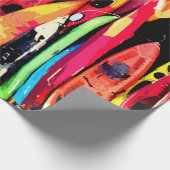 Verpakking Papier Roll Kleurrijke Kajaks Ontwerp (Hoek)