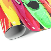 Verpakking Papier Roll Kleurrijke Kajaks Ontwerp (Rol Hoek)