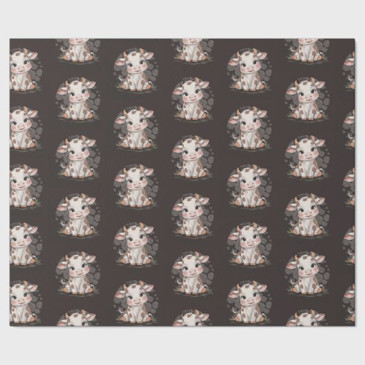 Verpakking Papier Schattigee Baby koe (Zoom)