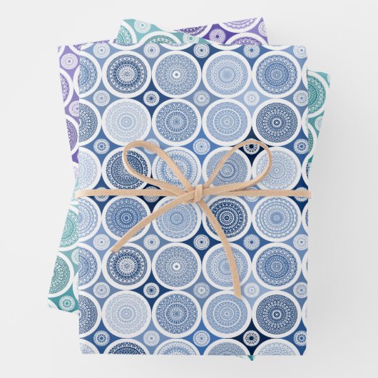 Verpakking papier set van 3 vellen boho stijl ontw (In situ)