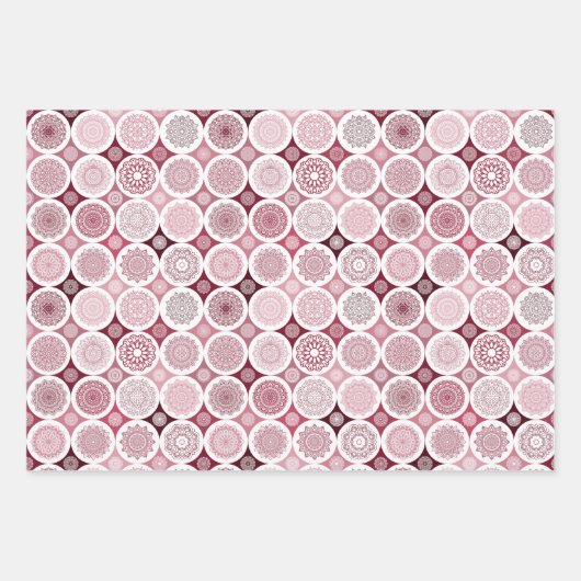 Verpakking papier set van 3 vellen mandala patroon (Voorkant 2)