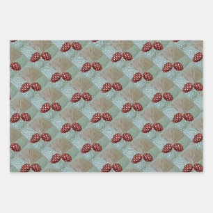 Verpakking Papier set van 3 vellen Pinecones