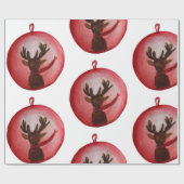 Verpakking Papier Waterverf Herten, Kerstmis (Vlak)