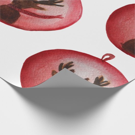 Verpakking Papier Waterverf Herten, Kerstmis (Hoek)