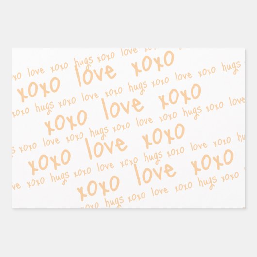 Verpakking Papieren Bladen Valentijns Love Hugs Xo Inpakpapier Vel (Voorkant 3)