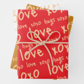 Verpakking Papieren Bladen Valentijns Love Hugs Xo Inpakpapier Vel (In situ)