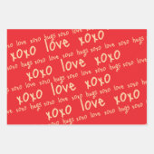 Verpakking Papieren Bladen Valentijns Love Hugs Xo Inpakpapier Vel (Voorkant)