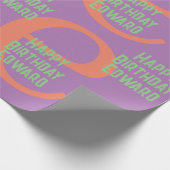 Verpakking Papieren monogram naam paarse munt teks Cadeaupapier (Hoek)