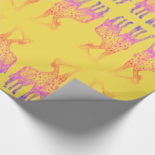 Verpakking PapierKleurrijke Giraffes Art Cadeaupapier (Hoek)