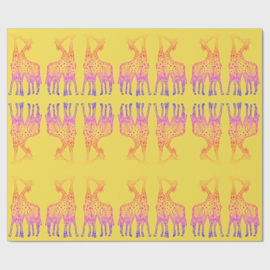 Verpakking PapierKleurrijke Giraffes Art Cadeaupapier (Vlak)