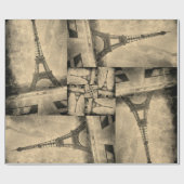 Verpakking Papierrol Eiffeltoren Collage Ontwerp Cadeaupapier (Vlak)