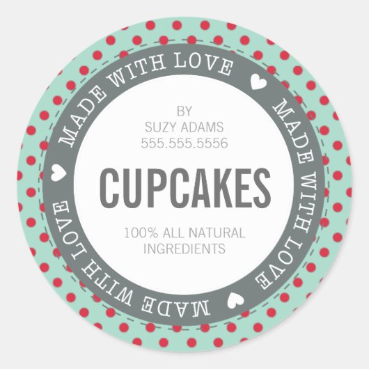 VERPAKKING PRODUCT LABEL gemaakt met liefde mint r (Voorkant)