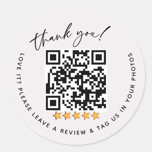 Verpakking QR Code Review Ronde Sticker (Voorkant)