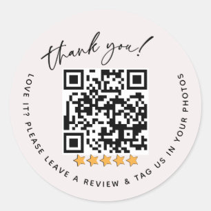 Verpakking QR Code Review Ronde Sticker