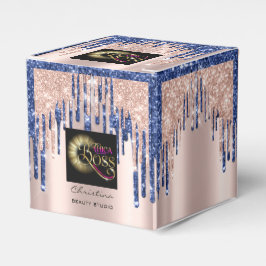 Verpakking Roos Drip Blue Navy Beauty Bedankdoosjes