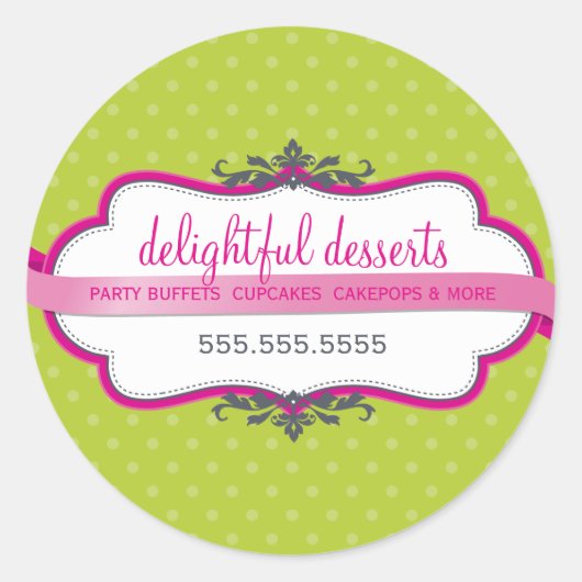 VERPAKKING SEAL schattig logo stijlvol roze lime g Ronde Sticker (Voorkant)
