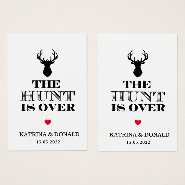 Verpakking van 100 Geen hunt De hunt is over bijte Visitekaartje (Voorkant /achterkant)