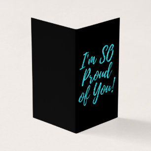 Verpakking van 25 Blue So Proud Glitter Afstuderen Kaart