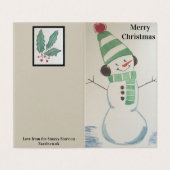 Verpakking van 25 Christmas Snowman Kaarten (Buitenkant ongevouwen)