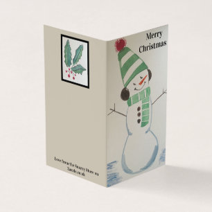 Verpakking van 25 Christmas Snowman Kaarten