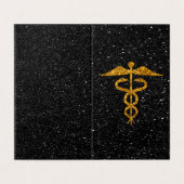 Verpakking van 25 Glitter Caduceus Medical Afstude Kaart (Buitenkant ongevouwen)
