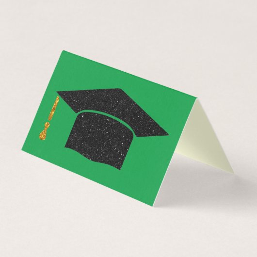Verpakking van 25 Glitter Graduation Cap Kaarten (Voorkant)