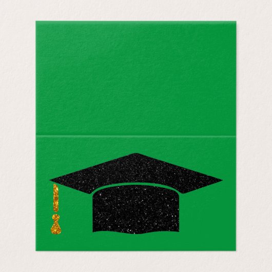 Verpakking van 25 Glitter Graduation Cap Kaarten (Buitenkant ongevouwen)