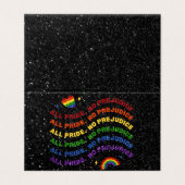 Verpakking van 25 LGBT Glitter All Pride No Prejud Kaart (Buitenkant ongevouwen)