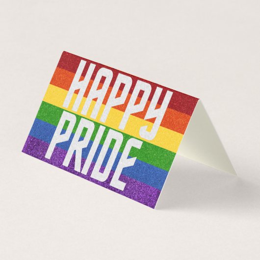 Verpakking van 25 LGBT Glitter Happy Pride-Kaart Kaart (Voorkant)