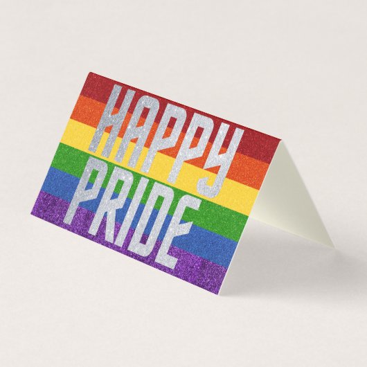 Verpakking van 25 LGBT Glitter Happy Pride-Kaart Kaart (Voorkant)