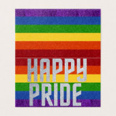 Verpakking van 25 LGBT Glitter Happy Pride-Kaart Kaart (Buitenkant ongevouwen)